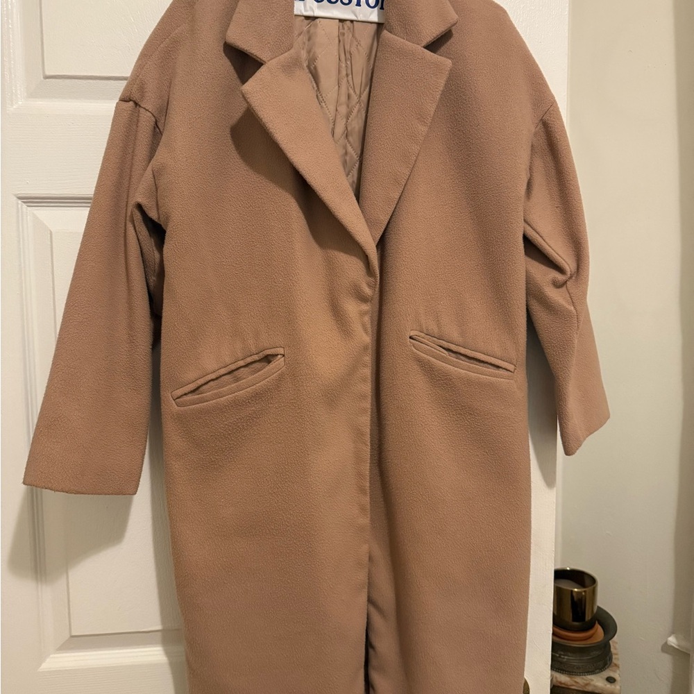 Women's camel peacoat